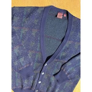 Nordstrom Men's Blue Green Patterned Cardigan Sweater